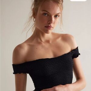Free People Intimate Seamless Smocked Crop Top